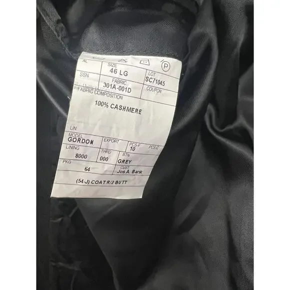 Jos A Bank 100% Cashmere Blazer Jacket Mens 46L Gordon Classic Formal